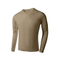 thumbnail image 4 of Yaoyar Men's Solid Sport Mesh Crew Neck Long Sleeve Pullover Top, Breathable Lightweight Quick Dry Athletic Tee for Gym Workout, 4 of 5