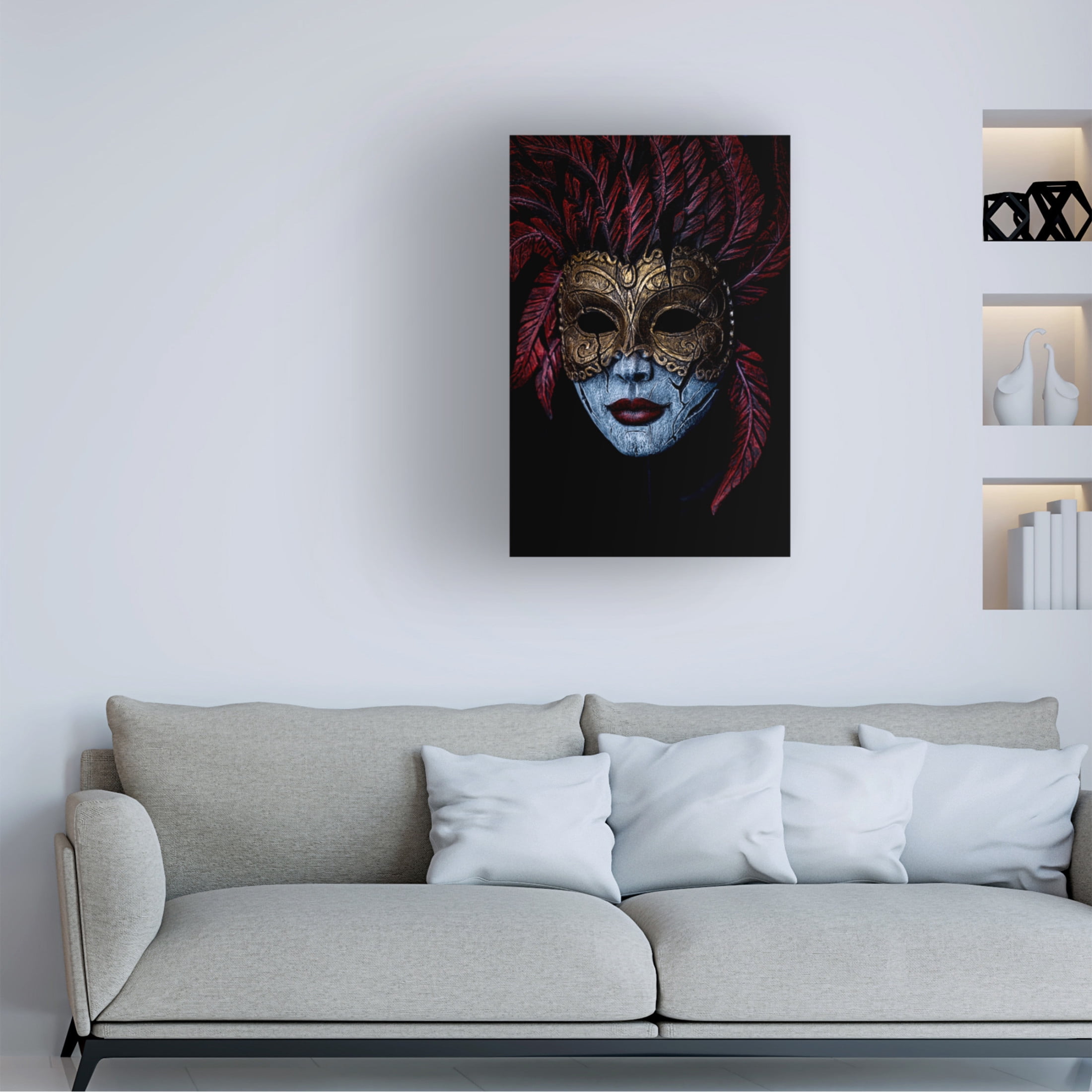 Trademark Fine Art Simon JG Ciappara Where Does The Mask Begin And End Canvas Wall Art
