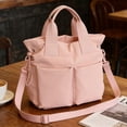 thumbnail image 6 of Women's Nylon Crossbody Tote Bag with Multiple Pockets, Lightweight Laptop Work Bag, Mother's Day Gift for Mom Everyday Shoulder Satchel Handbag, Pink, 6 of 7