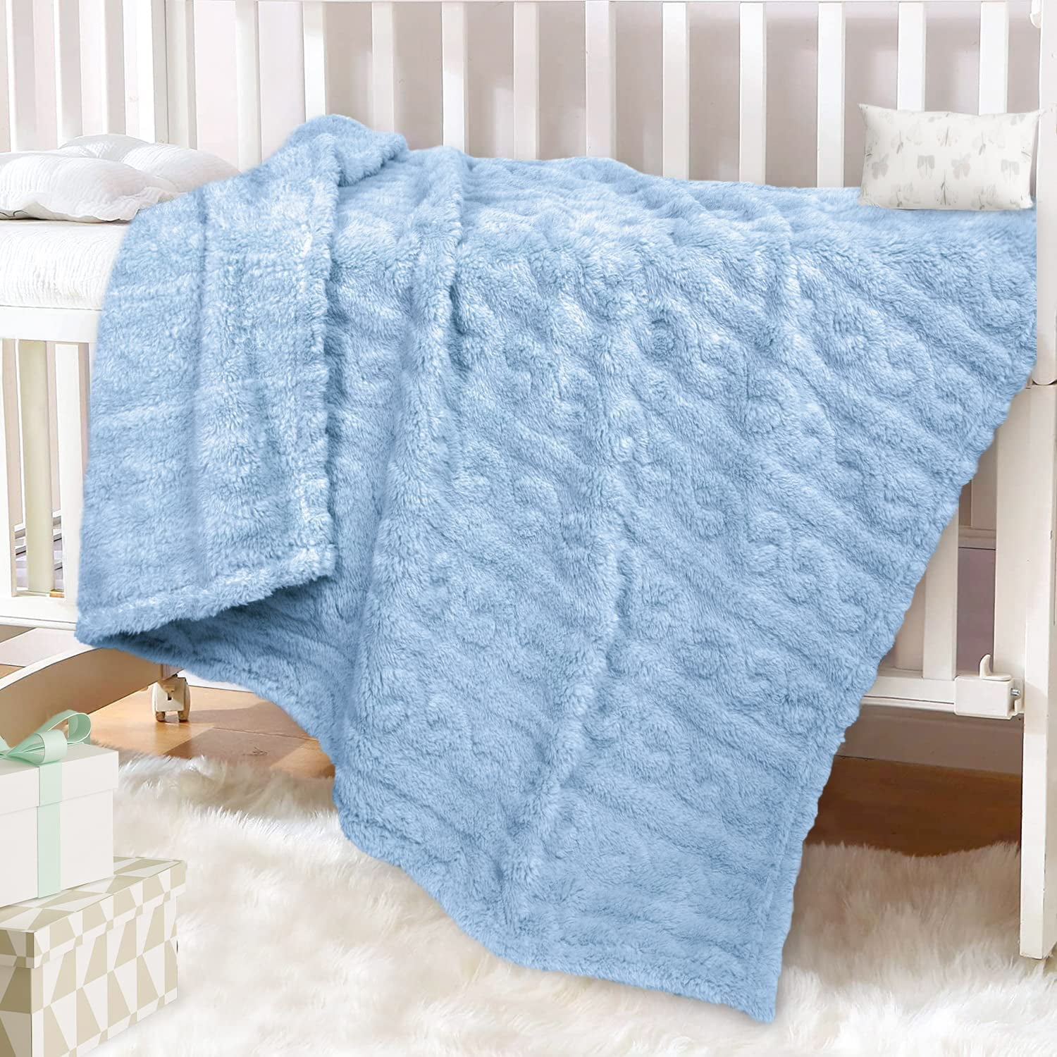 Baby Blanket for Girls Toddlers 3D Fleece Fluffy Fuzzy Blanket for