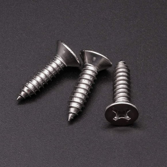 RoyceMart 14 x 3/4" (50 pcs) Phillips de Tête Plate en Acier Inoxydable, 304 (18-8) Vis en Acier Inoxydable pour le Bois, Vis à Bois à Tête Fraisée, Vis Autotaraudeuses