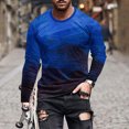 thumbnail image 2 of Mens Long Sleeve Tee Shirts Hoodie Clearance Shirts Casual Round Neck Long Sleeve Pullover Stripe Tops, 2 of 5