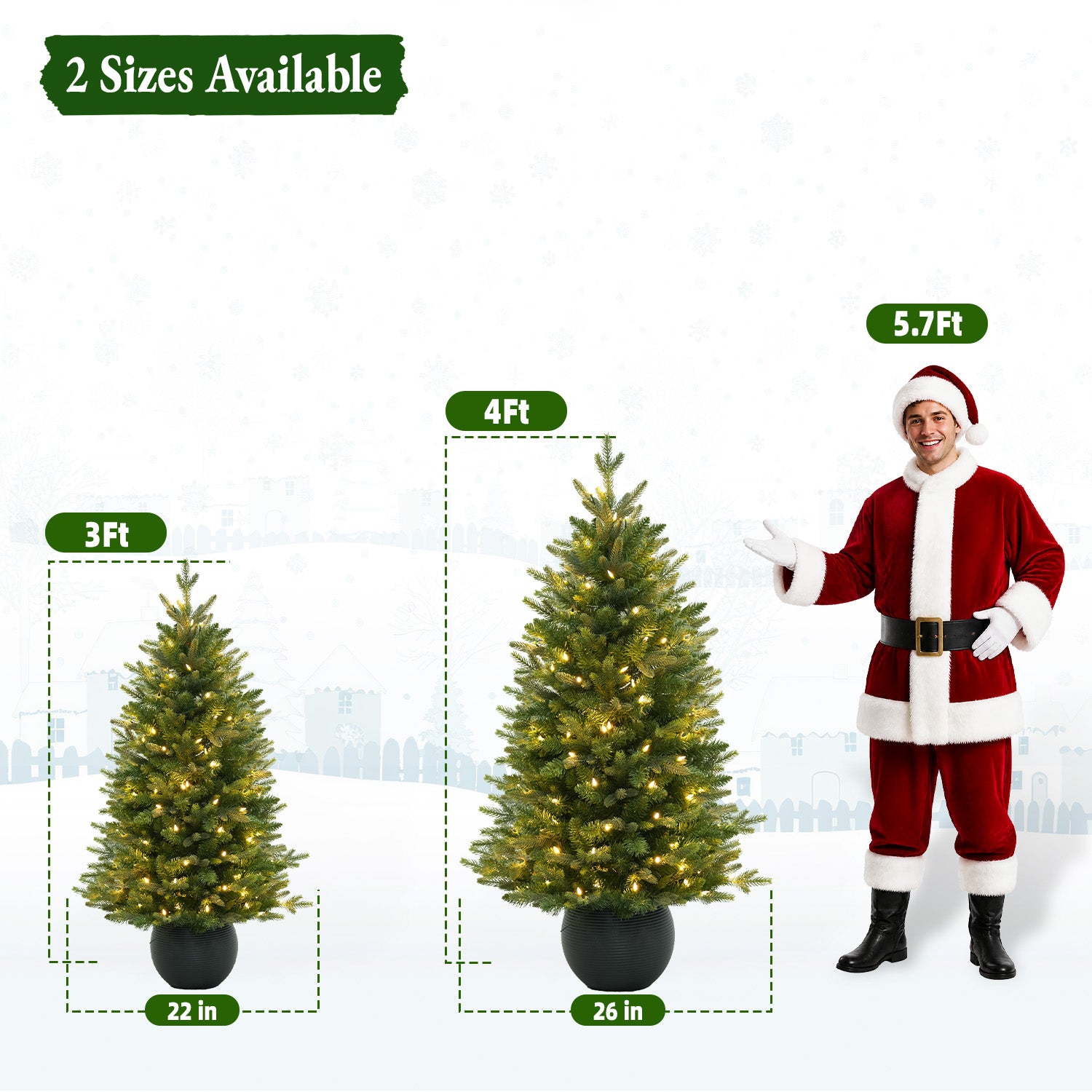 Vivatrees 3ft Pre-Lit Potted Christmas Tree photo 2