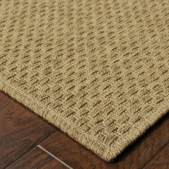 Solid Tan Indoor Outdoor Area Rug - 110.402 3'6" N/A 2' x 3'