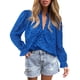 thumbnail image 1 of Blusa de Encaje Azul con Mangas Abullonadas para Mujer PRETTYGARDEN XXL, 1 of 7