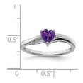 thumbnail image 5 of 925 Sterling Silver Rhodium Plated Amethyst Diamond Ring Size 6, 5 of 6