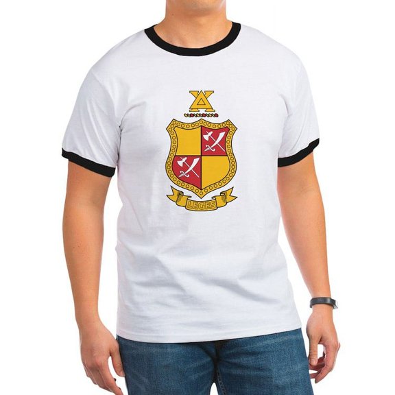 CafePress - Delta Chi Coat Of Arms T Shirt - 100% Cotton Ringed T-Shirt