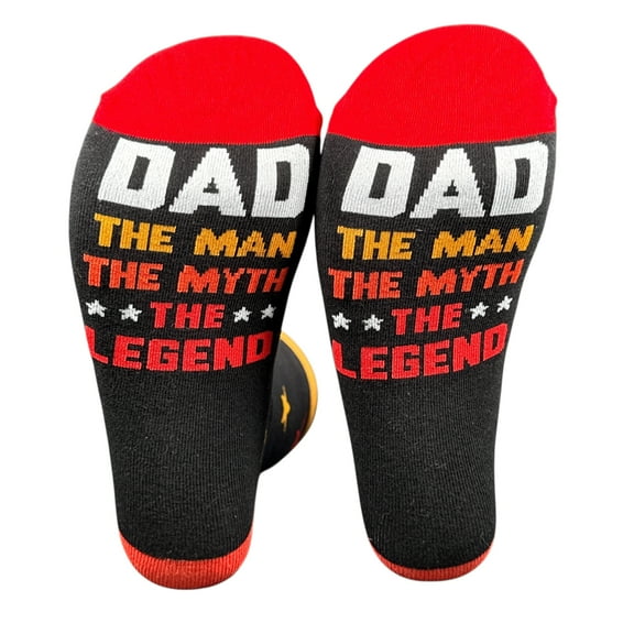 Dad The Man The Myth The Legend Socks Funny Sarcastic Fathers Day Graphic Novelty Footwear For Men