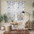 thumbnail image 6 of Blue Beige Coastal Kitchen Curtains 63 Inch Length, Beach Starfish Summer Eucalyptus Retro Tiers Curtains for Living Room Berdoom Bathroom, Light Filtering Drapes Window Treatment 2 Panels 42"Wx63"L, 6 of 8