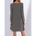 thumbnail image 5 of Fancyglim Womens Plus Size Dresses Casual Long Sleeve T Shirt Dress A Line Swing Sundress Gray 3XL, 5 of 8