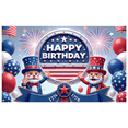 thumbnail image 2 of Patriotic Design Happy Birthday Banner Red Blue White Balloon Decoration Fourth of July Independence Day Celebration for Birthday Party Event Decoration Holiday, 2 of 8