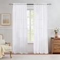 thumbnail image 4 of Horivan Set Of Two Sheer Curtain Panels Rod Pocket Light Filtering Window Drapes For Living Room Bedroom, 4 of 6