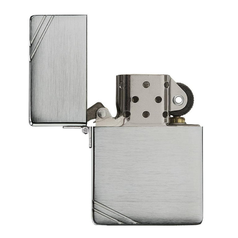 Zippo 1935 Replica with Slashes Brushed Chrome Pocket Lighter