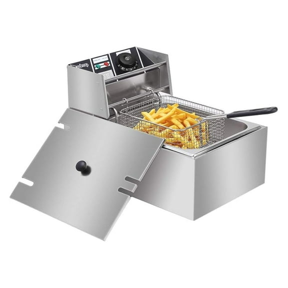 ZOKOP 6L Deep Fryer, 2500W Electric Fryer Stainless Steel, Countertop French Fryer with Basket, 6.3QT Kitchen Frying Machine for Home Use