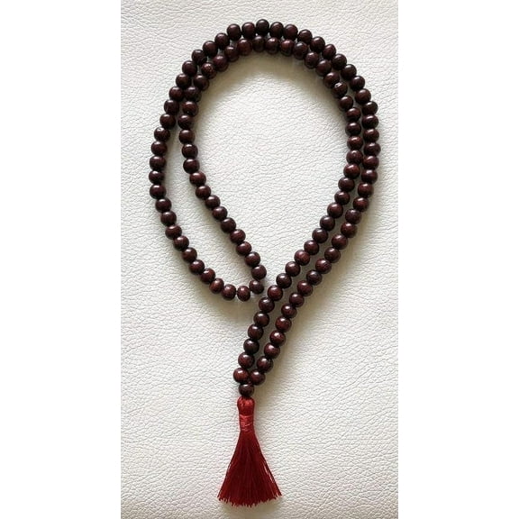  Red Sandalwood Rosary with Tassel Chandan Mala for Mantra Jaap 108 1 Beads Japa Mala | Positive Effect Vastu Crystal Healing Unisex Jaap  By Indian Collectible