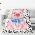 thumbnail image 3 of Pig Blanket 50"X60"Pink Animal Soft Warm Blank Gifts Flannel Fleece Throw Blanket Soft for Girls Boys Adults Lightweight Warm Cute Pig Blanket for Bed, 3 of 6