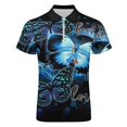 thumbnail image 4 of Three Butterfly Faith, Hope & Love Men Zipper T-shirt Summer Casual Short Sleeve T-shirt Top, 4 of 7