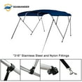 thumbnail image 3 of Seamander 4 Bow Bimini Top Boat Cover with Rear Support Pole and Storage Boot, 54" Height,Navy Blue, 3 of 5
