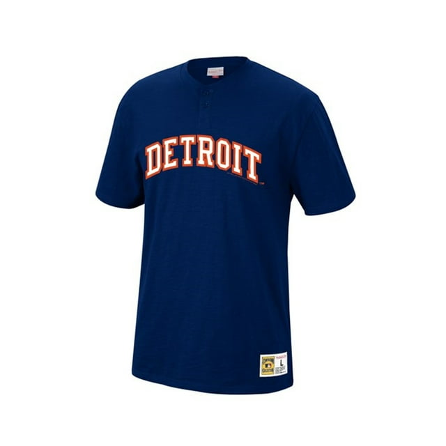 Mitchell & Ness Mens Detroit Tigers Henley Shirt detroittigers M