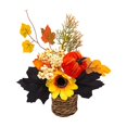 thumbnail image 2 of Mini Artificial Thanksgiving Pumpkin Maple Leaf Potted Plants, Realistic Fall Autumn Greenery Tabletop Ornament, Small Faux Plants Decor for Home Office Desk Indoor Holiday, 2 of 7