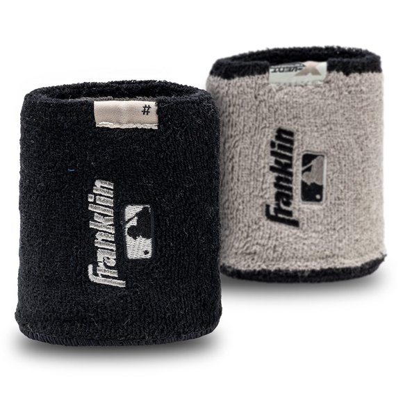 Franklin Sports Bracelets MLB - Xvent - Baseball + Softball - 4 Pouces - Respirants + Durables - Noir/gris, Noir/gris