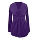 thumbnail image 4 of MHFRRA Camiseta de Manga Larga para Mujer, Blusa Básica Informal con Nudo Frontal, Suave y Cómoda, Blusa de Moda para Otoño e Invierno. Púrpura, 4 of 4
