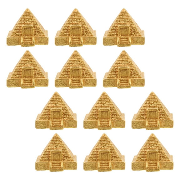 DRAFIDEEP 12Pcs Small Pyramid Sculpture Egyptian Shelf Statue Home Decor Collectors