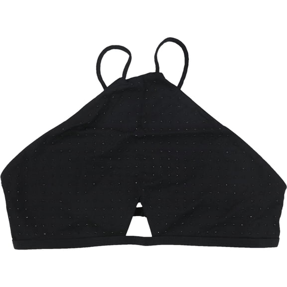 Tavik Womens Rylan Beaded Halter Swim Top, Black, Small