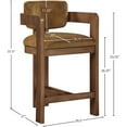 thumbnail image 3 of Meridian Furniture Sacha Saddle Velvet Stool, 3 of 9