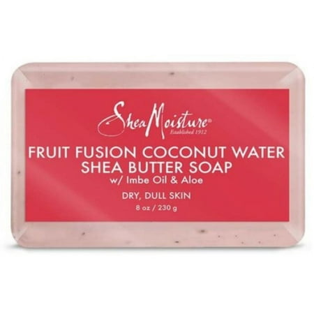 Shea Moisture Fruit Fusion Coconut Water Energizing Shea Butter Bar Soap 8 oz (Pack of 4)