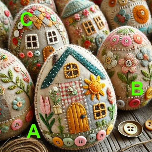 Patrones Bordado A Mano Patchwork Fieltro Kit Bricolaje Pascua (c)