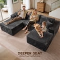 thumbnail image 6 of XIZZI 108" L-Shape Modular Sectional Sofa, Oversize Cloud Boneless Couch with Ottoman for Living Room, Deep Seat ,Ultra-Dense Foam Filling, No Assembly Required, Left Chaise, Gray, 6 of 12