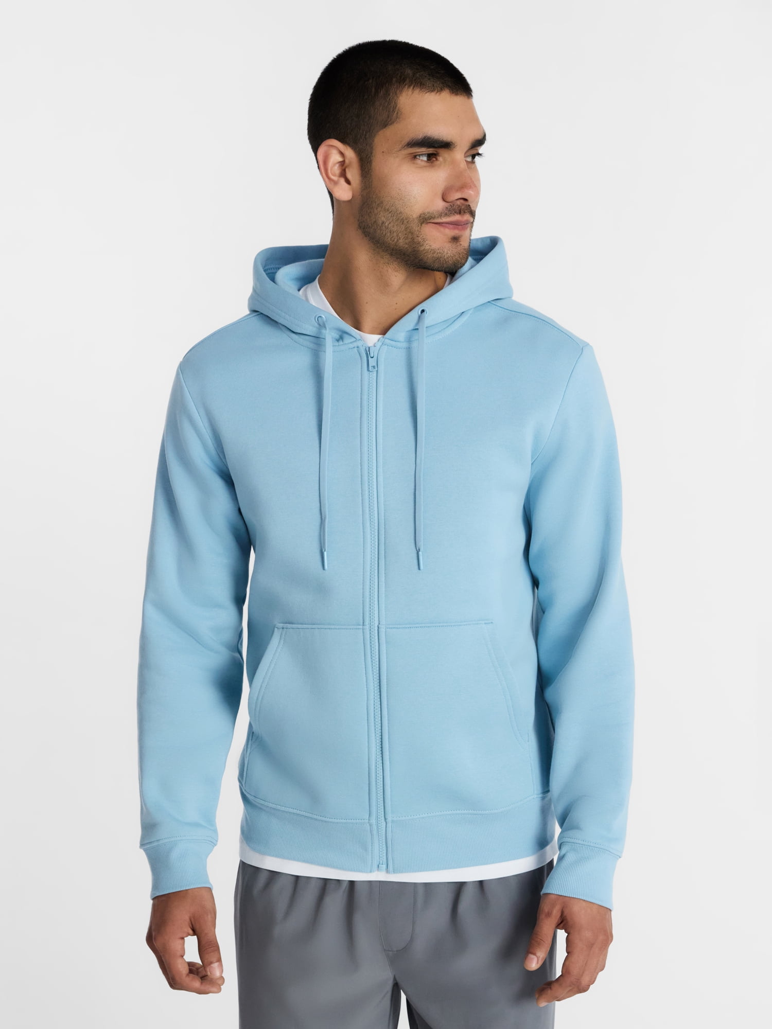 Athletic Works Men's and Big Men's Zip Up Fleece Hoodie Sweatshirt, Sizes S-5XLT