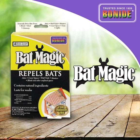 Bonide BND876 - Bat Magic Ready to Use Indoor Bat Repellent Scent Packs 4 pack