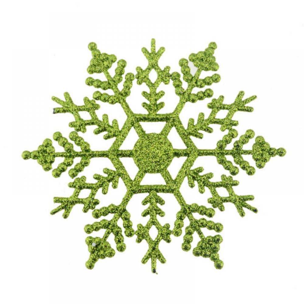 6/12PCS Snowflakes Ornaments Plastic Glitter Home Decor Easy to ...