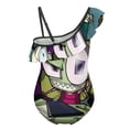 thumbnail image 2 of Cartoon Invader Zim One-Piece Swimsuit for Girls Adjustable One Shoulder Ruffled Swimwear Summer Beach Kids Bathing Suits Sizes 6-12Y, 2 of 7