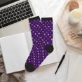 thumbnail image 6 of KLL Purple Mardi Gras Print Cool Socks Men's Women's Crew Socks Funny Crazy Novelty Stockings, 6 of 7