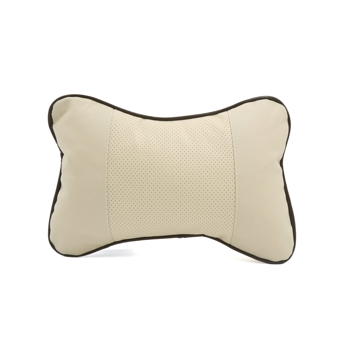 Unique Bargains Headrest Pillow Seat Head Neck Rest Support Cushion Pad Beige Bone Shaped Car