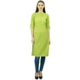 thumbnail image 2 of Phagun Kurti Tunique Unie en Coton Col Mandarin Kurta Blouse Ethnique Décontractée, 2 of 7