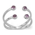 thumbnail image 2 of Rhodium Plated Amethyst Split Design Ring, 2 of 2
