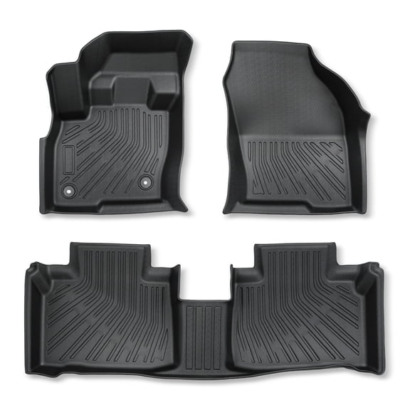 Findmall 3D TPE Floor Mats Liner 2 Rows with 3 Pieces for Ford Edge 2015-2024 All Weather Black