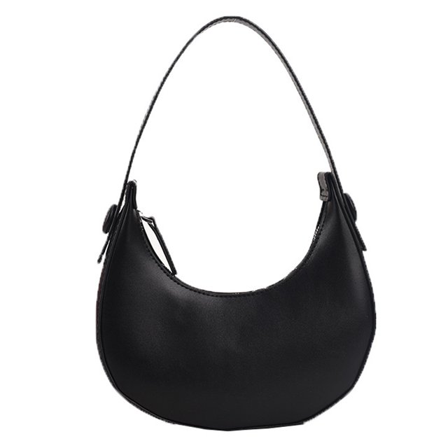 Nuevo bolso de hombro de moda con textura de tendencia, bolso para axila, adecuado para bolso de hombro de PU para mujer, negro