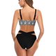 thumbnail image 2 of Traje de baño de Bikini con Eslinga para Mujer con Traje de baño con Corte en V en la Parte Inferior Impresión en negro. CH Impresión en negro. CH Xishao ropa, 2 of 2