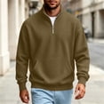 thumbnail image 5 of Bovxnpu Mens Long Sleeve Shirts Mock Neck Zip Up Knit with Pocket Tops, 5 of 9