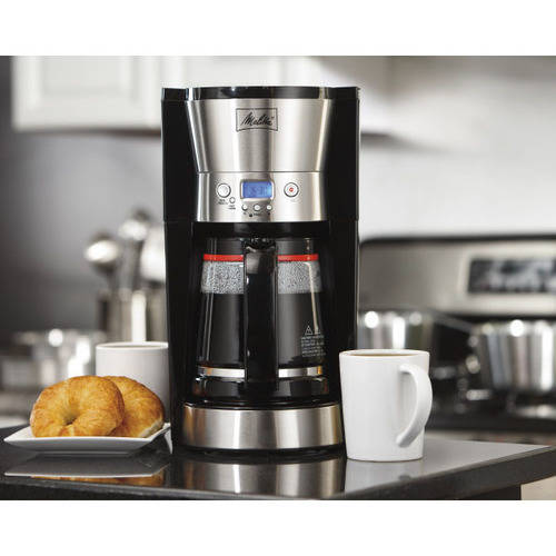 New Melitta 46893 12Cup Digital Programmable Coffeemaker LCD w/Glass Carafe