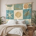 thumbnail image 3 of Vintage Coastal Tapestry for Bedroom Wall Hanging Tapestry, Summer Beach Sea Turtle Shell Starfish Ceiling Backdrop Tapestries Poster Blanket Wall Decor for Teens Room Living Room Dorm 55" x 73", 3 of 8