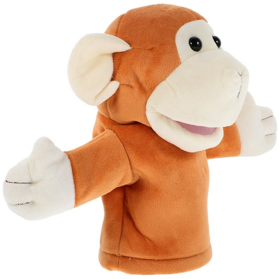 EXHUMKY Brown Plush Hand Puppet for Kids, Soft Toy to Motor Skills and Encourage Storytelling Playtime Fun