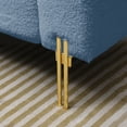 thumbnail image 7 of Jampooca Sherpa Upholstered Ottoman Modern Bench, Light Blue, 7 of 7