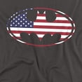thumbnail image 2 of Batman American Flag Oval Women's T Shirt, Charcoal, X-Large, 2 of 6