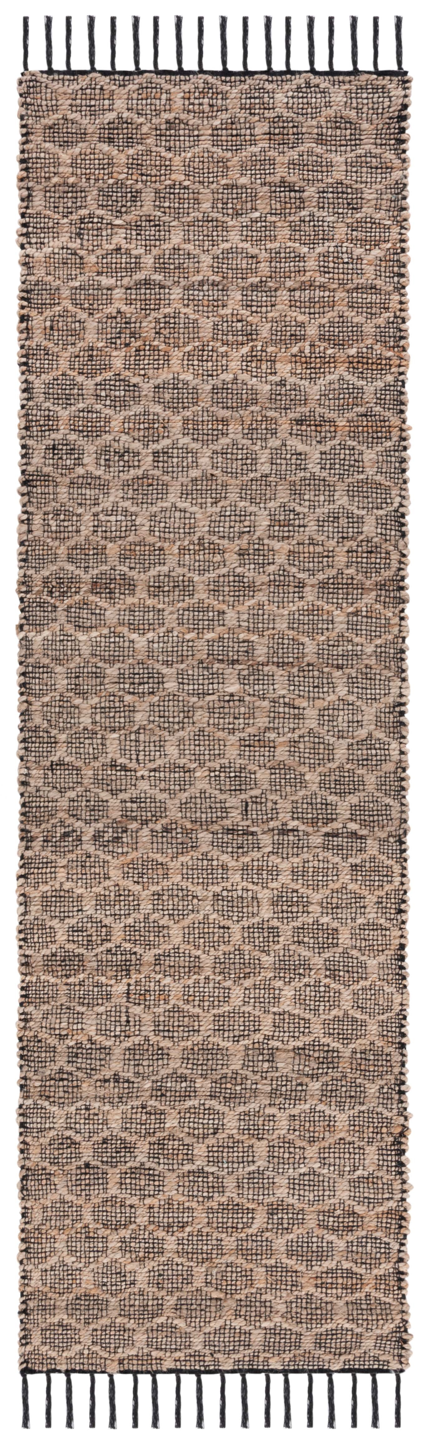 SAFAVIEH Cape Cod Fallon Geometric Runner Rug, Black/Natural, 2'3" x 8'